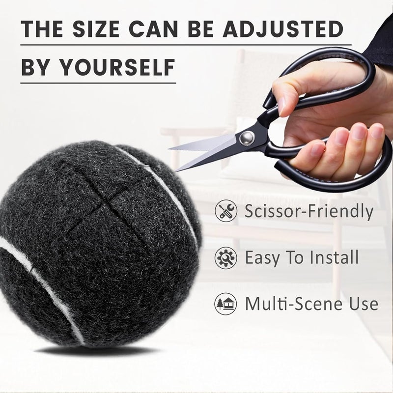 Dekafri Tennis Balls For Walkers Pre Cut 4pcs Walker Tennis Balls Precut For Seniors, Pre-Cut Ball For Walker Feet And Chair Legs, Universal Walker Glides Ball For Floor Protection, Fits Most Legs (Black) - Image 3